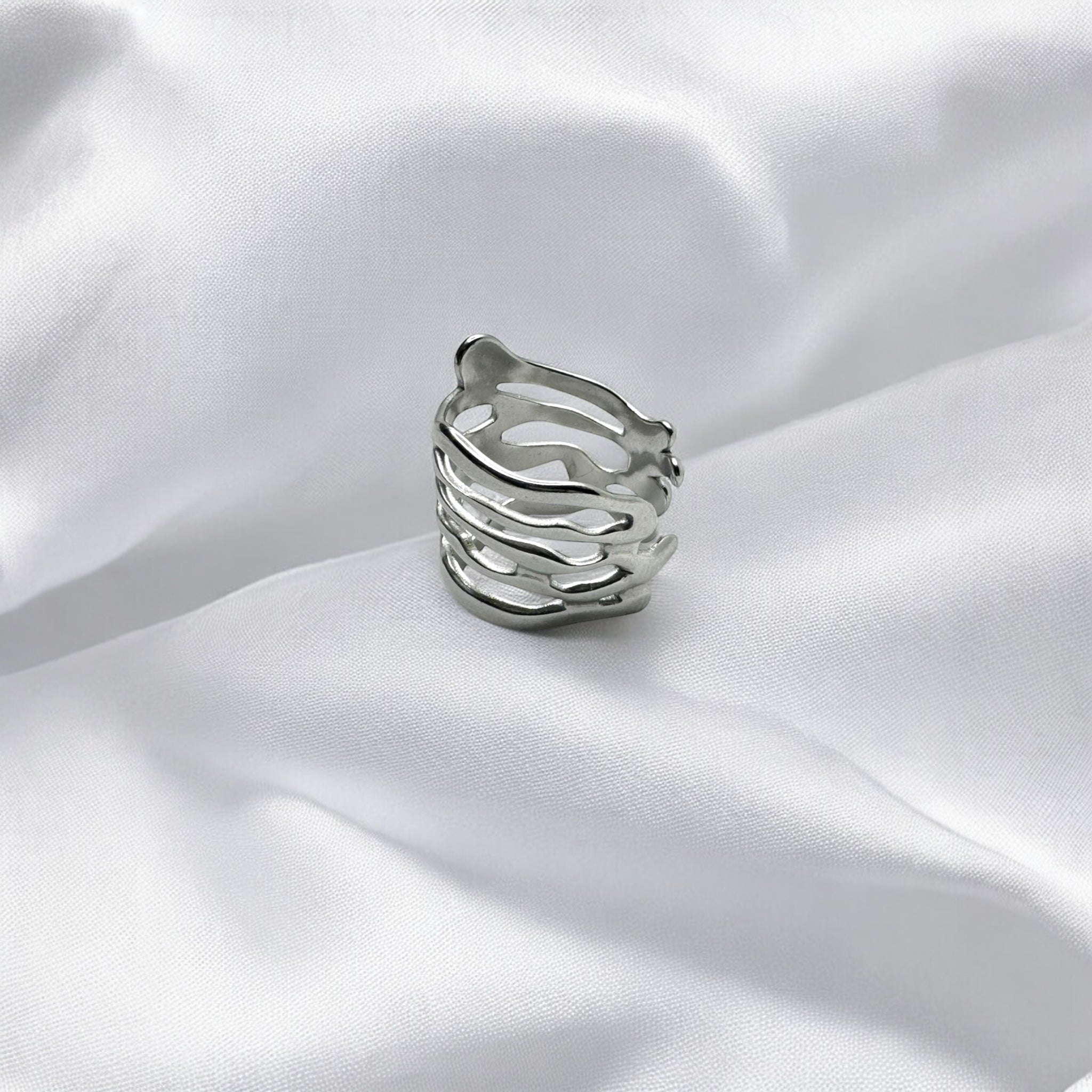 Anello aster silver regolabile Sharifa Crystals